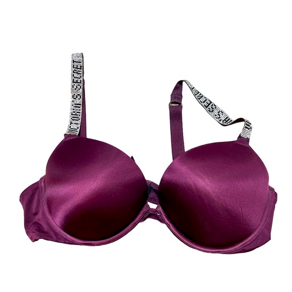 Victoria's Secret Other - VICTORIA SECRET BOMBSHELL BRA ADD 2 CUP PLUNGE Super Push UP 38C Burgundy